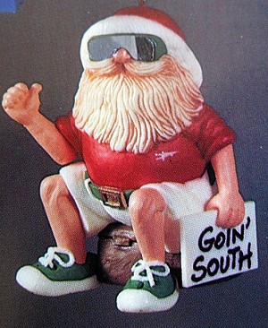 1983 Hitchhiking Santa (SDB) Hallmark Keepsake Ornament QX4247-2
