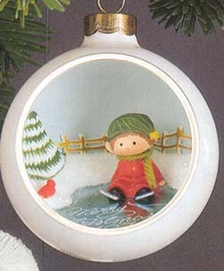 1978 Skater Panorama Ball Hallmark Keepsake Ornament QX1456