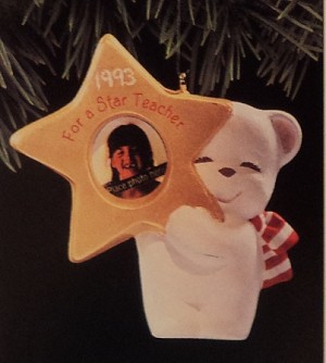 1993 Star Teacher Photo Frame Hallmark Keepsake Ornament QX5645