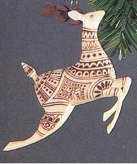 1983 Scrimshaw Reindeer Hallmark Keepsake Ornament QX4249