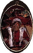 1985 Santa Claus Brass Oval with Picture Hallmark Keepsake Ornament 675QX3005