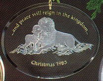 1985 Peaceful Kingdom Acrylic (NPT) Hallmark Keepsake Ornament QX3732
