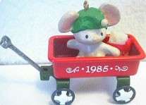 1985 Mouse Wagon Hallmark Keepsake Ornament 575QX4762
