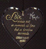 1986 Timeless Love Acrylic (NB) Hallmark Keepsake Ornament 600QX3796-2