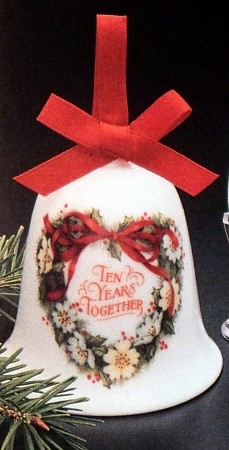 1987 Ten Years Together Bell (NB) Hallmark Keepsake Ornament 700QX4447-2