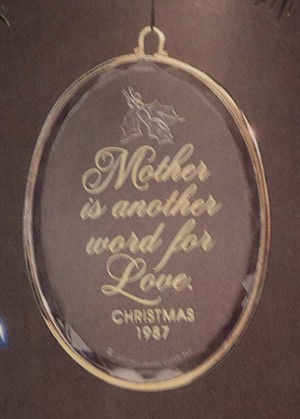 1987 Mother Acrylic (NB) Hallmark Keepsake Ornament 650QX373-7-2