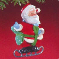 1988 Soft Landing Santa Hallmark Keepsake Ornament 700QX4751