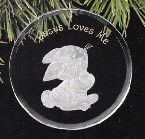 1990 Jesus Loves Me Acrylic Hallmark Keepsake Ornament QX3156
