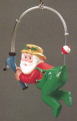 1991 Hooked on Santa Fishing Hallmark Keepsake Ornament 775QX4109