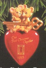 1995 Our First Christmas Together Mice  Hallmark Keepsake Ornament 895QX579-9