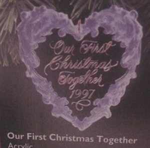 1997 Our First Christmas Together-Acrylic  Hallmark Keepsake Ornament 795QX318-2