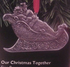 1997 Our Christmas Together-Pewter Sleigh (DB) Hallmark Keepsake Ornament 1695QX647-5