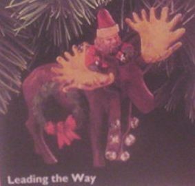 1997 Leading The Way Folk Art Moose Hallmark Keepsake Ornament 1695QX678-2
