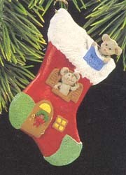 1997 New Home-Stocking Mouse House Hallmark Keepsake Ornament 895QX665-2