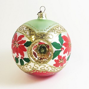 1998 Pink Poinsettias *Blown Glass (NB) Hallmark Keepsake Ornament QBG6926