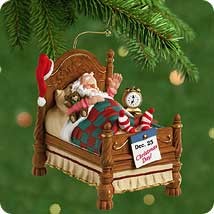 2001 Snoozing Santa-Wind Up Hallmark Keepsake Ornament 1895QX816-5-2