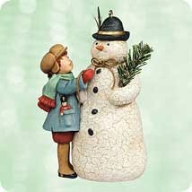 2003 A Visit from Santa Chalk - A Very Merry Snowman Hallmark Keepsake Ornament QP1417