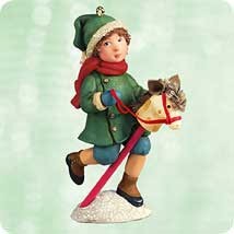 2003 A Visit from Santa Chalk - Giddy Up, Christmas Hallmark Keepsake Ornament QP1437