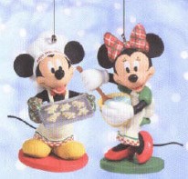 2004 Affection For Confections Mickey & Minnie Set/2 Hallmark Keepsake Ornament 1895QRP4291-2