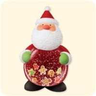 2007 Sweet Tooth Santa Shaker Snow Globe Hallmark Keepsake Ornament QHF3107