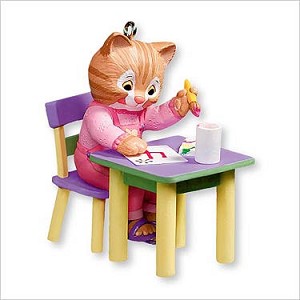 2007 Child's Age Kitty 4th Christmas (girl) Final Year Hallmark Keepsake Ornament QXG6307