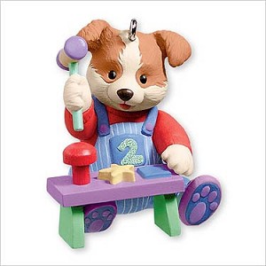 2007 Child's Age Puppy 2nd Christmas (boy) Final Year Hallmark Keepsake Ornament QXG6327