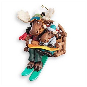 2007 Downhill Thrills Reindeer in Skilift Hallmark Keepsake Ornament QXG7119