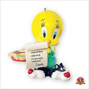 2007 Looney Tunes Chwistmas List Tweety Hallmark Keepsake Ornament QXI4157
