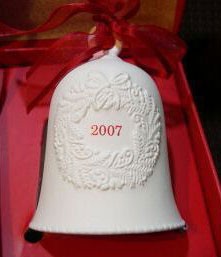 2007 Porcelain Bell Dated Hallmark Keepsake Ornament XRC4565