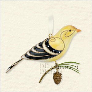 2008 Beauty of Birds 4th Goldfinch Hallmark Keepsake Ornament QX7134