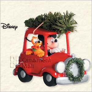 2008 Bringing Home the Tree Mickey & Pluto Hallmark Keepsake Ornament QXD4061