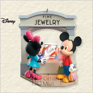 2008 Window-Shopping Mickey & Minnie Hallmark Keepsake Ornament QXD4081
