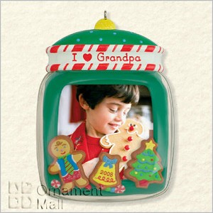 2008 I Love Grandpa Photo Holder Hallmark Keepsake Ornament QXG6161