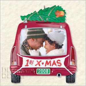 2008 First Christmas Together Car Photo Holder Hallmark Keepsake Ornament QXG6254
