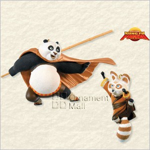 2008 Kung Fu Panda Po and Shifu set/2 Hallmark Keepsake Ornament QXI4261