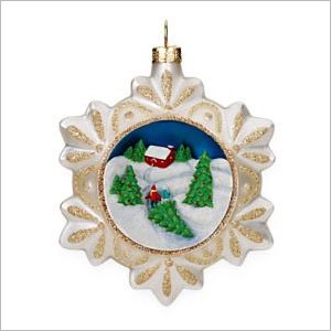 2009 Snowflake Season Blown Glass Hallmark Keepsake Ornament QHC4005