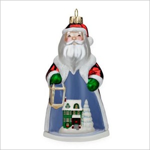 2009 Santa's Arrival Blown Glass Hallmark Keepsake Ornament QHC4015