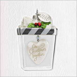 2010 Our Christmas Together Glass Gift Box Hallmark Keepsake Ornament QXG7696