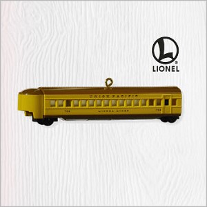 2010 Lionel Trains Union Pacific Streamliner Long Coach Hallmark Keepsake Ornament QXI2023
