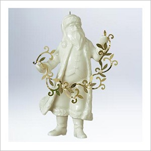 2011 Getting into the Spirit Porcelain Santa Hallmark Keepsake Ornament QXG3587