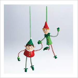 2011 The Mischievous Hiding Elves Hallmark Keepsake Ornament QXG4709
