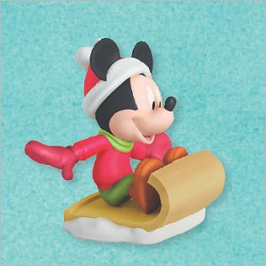 2012 Mickey and Friends Sled: Downhill Dashin Mickey Hallmark Keepsake Ornament qrp5901