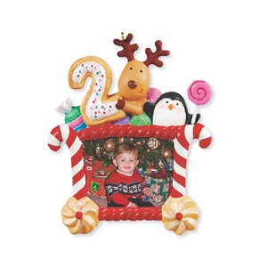 2011 My 2nd Christmas Train Photo Holder Hallmark Keepsake Ornament qxg4419-2