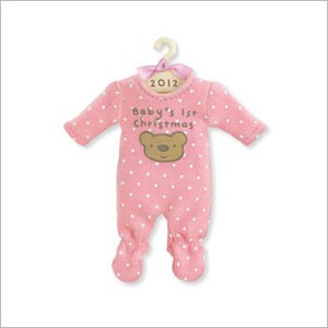 2012 Baby's First Christmas Girl Sleeper Hallmark Keepsake Ornament qxg4634