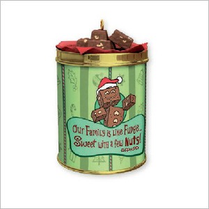 2013 Our Nutty Family Fudge Tin Hallmark Keepsake Ornament QXG1462