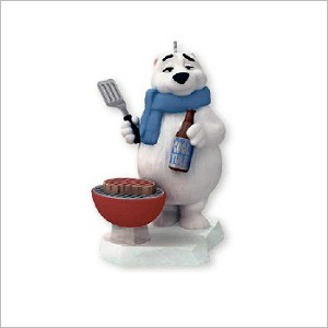 2013 Cool Yule Polar Bear With Grill Hallmark Keepsake Ornament QXG1622