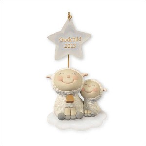 2013 Godchild Lambs Hallmark Keepsake Ornament QXG1852