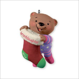 2013 Granddaughter Bear with Stocking Hallmark Keepsake Ornament QXG1912