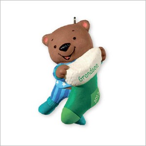 2013 Grandson Bear with Stocking Hallmark Keepsake Ornament QXG1915