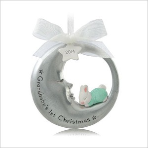 2014 Grandbaby's 1st Christmas Silver Moon Hallmark Keepsake Ornament QGO1046